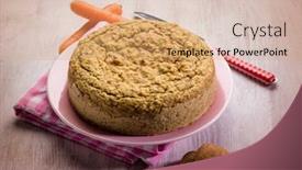  Presentation with almonds - Slides featuring cake with almonds and carrots background and a coral colored foreground