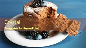  Presentation with berries - Slide deck enhanced with cake with berries on wooden table background and a tawny brown colored foreground