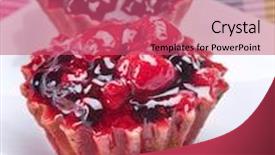  Presentation with dessert - Amazing slides having cake with berries over white backdrop and a coral colored foreground