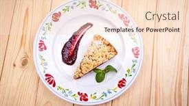  Presentation with currant - Audience pleasing PPT layouts consisting of cake-with-black-currant backdrop and a lemonade colored foreground