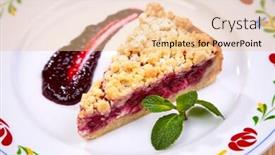  Presentation with currant - Slide deck featuring cake-with-black-currant background and a lemonade colored foreground