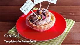  Presentation with table napkin - Presentation theme enhanced with cake with calories count label background and a  colored foreground