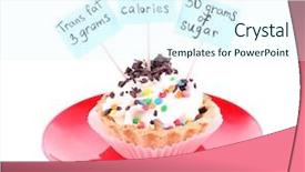  Presentation with labels - Presentation theme consisting of cake with calories count label background and a  colored foreground