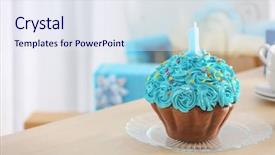  Presentation with first birthday - Slide deck enhanced with cake with candle for first background and a  colored foreground