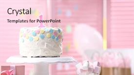  Presentation with first birthday - PPT layouts consisting of cake with candle for first background and a  colored foreground
