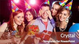  Presentation with birthday cake - Amazing theme having cake with candles on birthday backdrop and a tawny brown colored foreground
