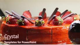  Presentation with chocolate strawberry - Beautiful presentation theme featuring cake with chocolate delicious tasty backdrop and a tawny brown colored foreground