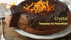  Presentation with chocolate - Audience pleasing PPT layouts consisting of cake-with-chocolate-glaze backdrop and a tawny brown colored foreground