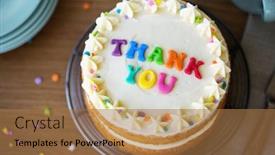  Presentation with letters - Cool new theme with cake-with-colorful-rainbow-letters backdrop and a coral colored foreground