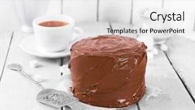  Presentation with tea cake - PPT theme having cake with cup of tea background and a white colored foreground