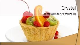  Presentation with guava fruits fresh green fruit - Amazing slide set having cake with fruits on plate backdrop and a white colored foreground