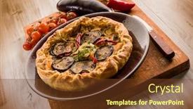  Presentation with capsicum - Amazing presentation theme having ricotta eggplants and capsicum vegetarian backdrop and a tawny brown colored foreground