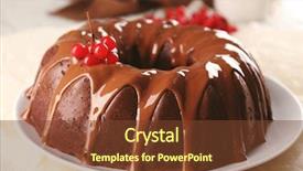  Presentation with snow tree - Amazing PPT theme having cake with snow ball tree backdrop and a  colored foreground