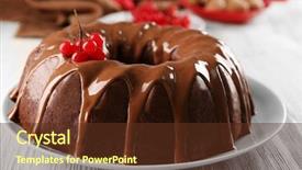  Presentation with snow tree cicular - Slide deck with cake with snow ball tree background and a  colored foreground