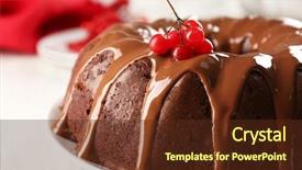  Presentation with snow tree cicular - Audience pleasing PPT theme consisting of cake with snow ball tree backdrop and a  colored foreground