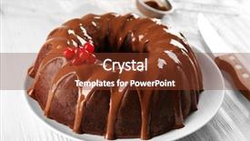  Presentation with snow tree - Beautiful theme featuring cake with snow ball tree backdrop and a tawny brown colored foreground