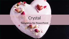  Presentation with valentine - Presentation design having cake with strawbery background and a lemonade colored foreground