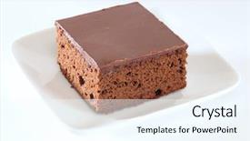  Presentation with cake brownies - Slides with cake background and a cool aqua colored foreground