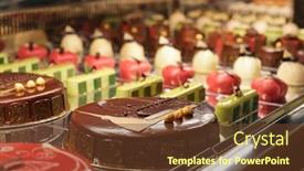  Presentation with retail - Beautiful PPT layouts featuring cakes-and-candies-on-retail backdrop and a tawny brown colored foreground