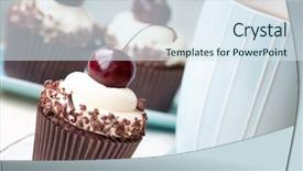  Presentation with cupcakes - Amazing presentation theme having cakes coffee - black forest cupcakes backdrop and a sky blue colored foreground