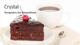  Presentation with banoffee pie cake on white - Presentation theme featuring cakes coffee - chocolate sacher cake isolated background and a white colored foreground