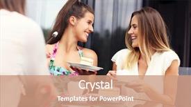  Presentation with halogen group of elements - Colorful PPT theme enhanced with cakes coffee - picture presenting group of friends backdrop and a coral colored foreground