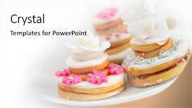  Presentation with tea party - Slide deck featuring cakes for wedding or party background and a white colored foreground