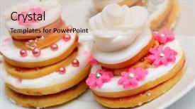  Presentation with tea party - Cool new theme with cakes for wedding or party backdrop and a coral colored foreground