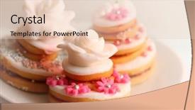  Presentation with tea party - PPT theme consisting of cakes for wedding or party background and a lemonade colored foreground