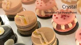  Presentation with cake - Beautiful theme featuring cakes in a confectioner shop backdrop and a coral colored foreground