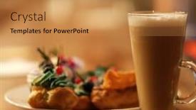  Presentation with good - Slide set with cakes-on-a-plate background and a coral colored foreground