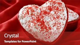  Presentation with black and white shapes - Audience pleasing presentation consisting of cakes with white frosting nestle backdrop and a  colored foreground