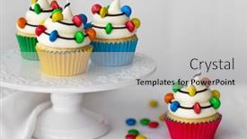  Presentation with christmas candy - Presentation theme consisting of cakestand-with-christmas-cupcakes-decorated background and a light gray colored foreground