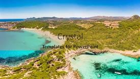  Presentation with amazing - Colorful PPT theme enhanced with cala-agulla-with-amazing-sand backdrop and a gold colored foreground