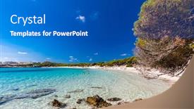  Presentation with amazing - Amazing PPT theme having cala-agulla-with-amazing-sand backdrop and a dark gray colored foreground