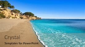  Presentation with angels - Colorful presentation theme enhanced with angels beach playa in miami backdrop and a coral colored foreground