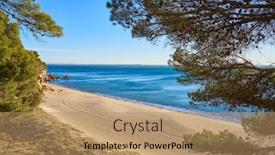  Presentation with miami beach - Cool new slide deck with cala-angels-beach-playa backdrop and a coral colored foreground