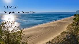  Presentation with miami beach - PPT theme enhanced with cala-angels-beach-playa background and a light blue colored foreground