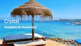  Presentation with natural fibers - Slides having cala conta beach in ibiza background and a teal colored foreground