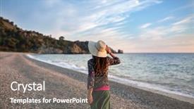  Presentation with walking - PPT layouts enhanced with cala del ca uelo andalusia background and a gray colored foreground