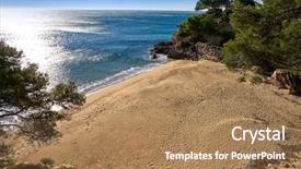  Presentation with miami beach - Cool new presentation design with cala les vienesos beach playa backdrop and a coral colored foreground