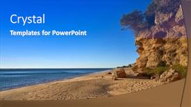  Presentation with miami beach - Slide set enhanced with cala-pescador-beach-playa background and a cobalt blue colored foreground