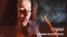  Presentation with hookah smoke - Presentation theme featuring calabash - beautiful girl in smoke background and a  colored foreground