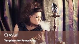  Presentation with hookah - Cool new presentation theme with calabash - beautiful woman smoking hookah backdrop and a tawny brown colored foreground