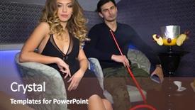  Presentation with beauty - Amazing slide set having calabash - beauty blonde girl with man backdrop and a tawny brown colored foreground