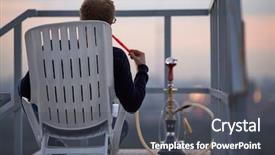  Presentation with hookah - Beautiful PPT layouts featuring calabash - man smoking hookah sitting backdrop and a dark gray colored foreground
