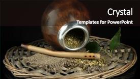  Presentation with black - Slide set enhanced with calabash and bombilla with yerba background and a  colored foreground