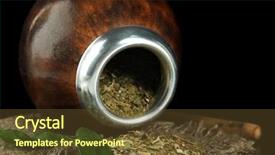  Presentation with black chalkboard vintage blackboard isolated - Presentation theme with calabash and bombilla with yerba background and a tawny brown colored foreground