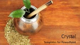  Presentation with prebiotics probiotics a wooden - Beautiful slide deck featuring calabash and bombilla with yerba backdrop and a red colored foreground