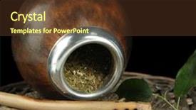  Presentation with black chalkboard vintage blackboard isolated - Presentation featuring calabash and bombilla with yerba background and a  colored foreground